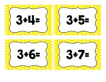 addition  subtraction flash cards  kelly horgan tpt