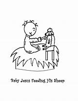 Jesus Coloring Pages Sheep His Feeding Cross Churchhousecollection sketch template