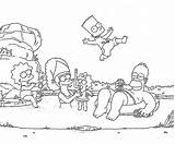 Simpsons Colouring Pages 80s Coloring Cartoons Holiday Family sketch template