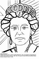 Coloring Queen Elizabeth Pages Notable sketch template