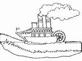 Steamboat Coloring Transportation Riverboat Water First Pages sketch template