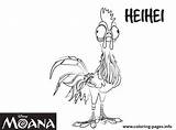 Coloring Heihei Disney Moana Pages Printable sketch template