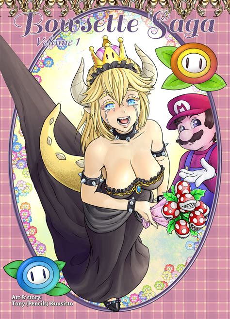 bowsette mario and piranha plant mario and 1 more drawn by tony