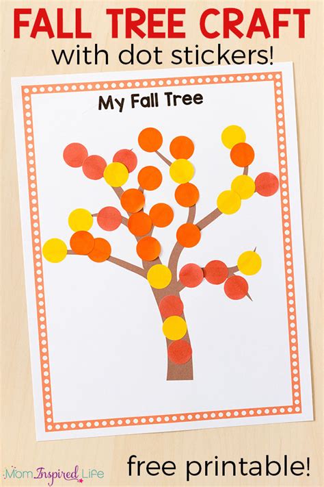 fall tree craft  dot stickers
