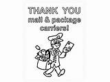 Thank Coloring Mail Carrier Pages Postal Pdf Activity Letter National Worker sketch template