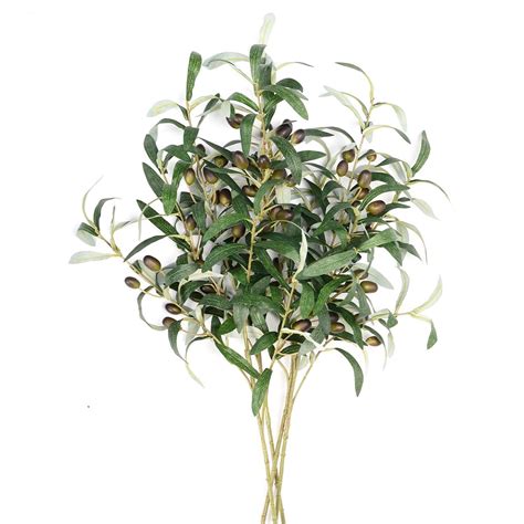 pcs artificial olive plants branches fake fruits silk plants plant