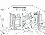 Drawing Interior Bedroom Wallace Charles Student Digipen Coloring Choose Building sketch template