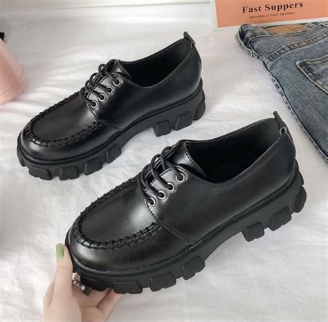 black chunky shoes womens fashion footwear wedges  carousell
