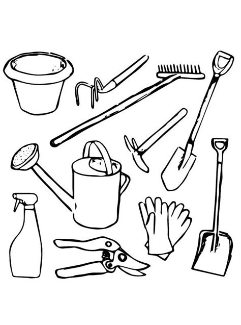 kids  funcom create personal coloring page  garden tools coloring