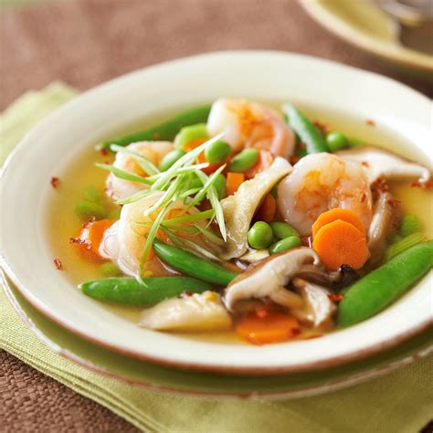 asian shrimp  vegetable soup recipe eatingwell
