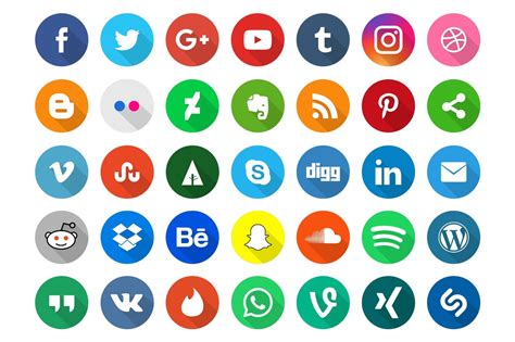 500 Flat Social Media Icons Pack ~ Icons ~ Creative Market