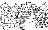 Coloring Candyland Candy Castle Pages Delightful Seven Children sketch template