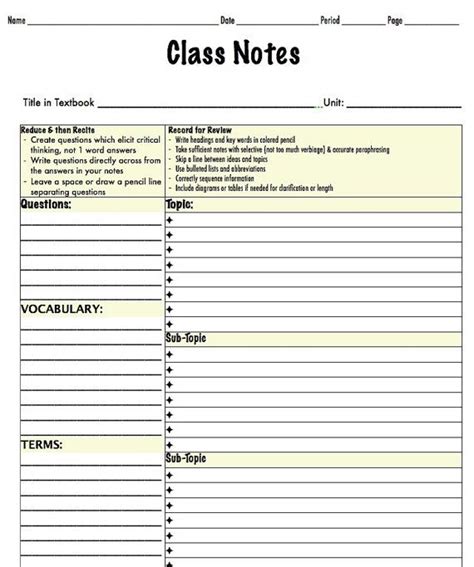 pin  alexsandra jones  school notes template study skills