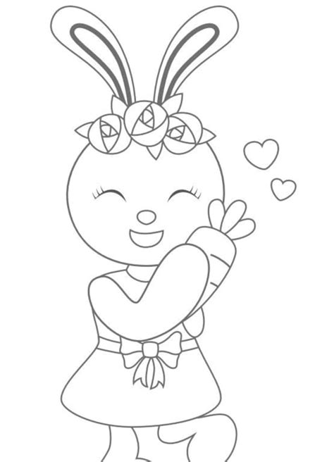 page bunny rabbit coloring pages etsy