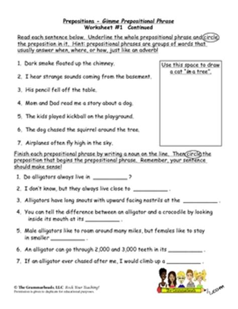 prepositions worksheet packet  lesson plan  pages  answer key