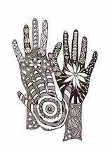 Zentangle Hand Hands Doodle Patterns Coloring Therapy Zen Stuff Pages Flickr Drawing sketch template