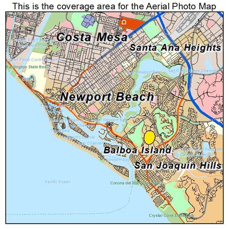 aerial photography map  newport beach ca california