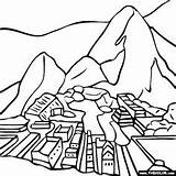 Machu Picchu Peru Coloring Pages Famous Clipart Drawing Pichu Landmark Color Cute Landmarks Thecolor Flag Books Places Online Inca Colouring sketch template