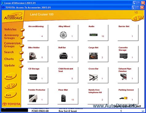 toyota accessories europe parts catalog order