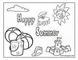 Summer Coloring Happy Pages Beach Printable Desktop Right Background Set Click Save sketch template