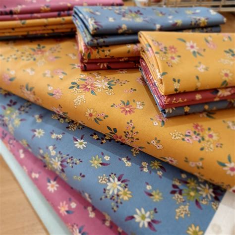 tilda fabrics daisy field mustard  wee fabric shop