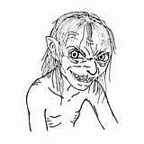 Gollum Coloring Pages Rings Lord Designlooter 44kb 230px Drawings sketch template