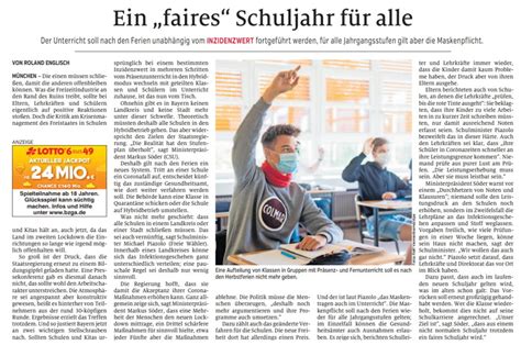 zeitungsartikel zur aktuellen situation