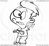 Itchy Scratching Clipart Cartoon Chest Boy His Back Coloring Outlined Toonaday Vector Illustration Transparent Regarding Notes Clipartof sketch template