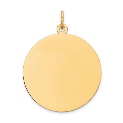 icecarats  yellow gold  disc pendant charm necklace