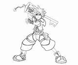 Sora Coloring Kingdom Hearts Coloriage sketch template