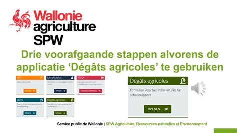 drie voorafgaande stappen alvorens de applicatie degats agricoles te gebruiken youtube