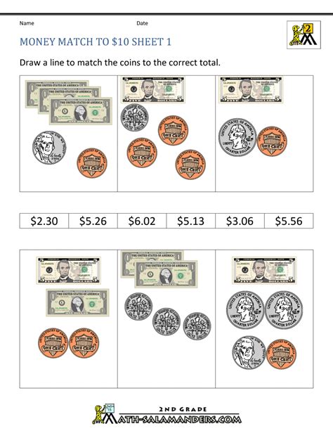 counting bills  coins printable search results calendar