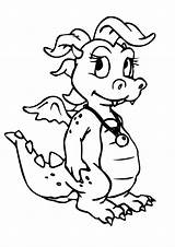 Coloring Dragon Pages Baby sketch template