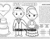 Wedding Coloring Printable Favor Kids sketch template
