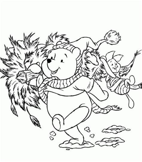 winnie  pooh christmas coloring pages    jpeg