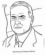 Hoover Herbert Coloring Pages President Presidents Patriotic Printable Cliparts Printing Help Clipart Favorites Add sketch template