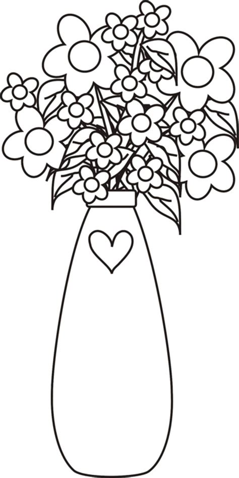 flower vase decorated  love coloring page coloring sky