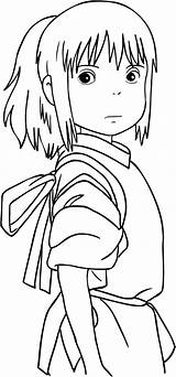 Ghibli Chihiro Spirited Miyazaki Ausmalen Hayao Coloringhome Naruto Totoro Ponyo Coloriages Skizzen sketch template