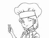 Chef Girl Coloring Coloringcrew sketch template