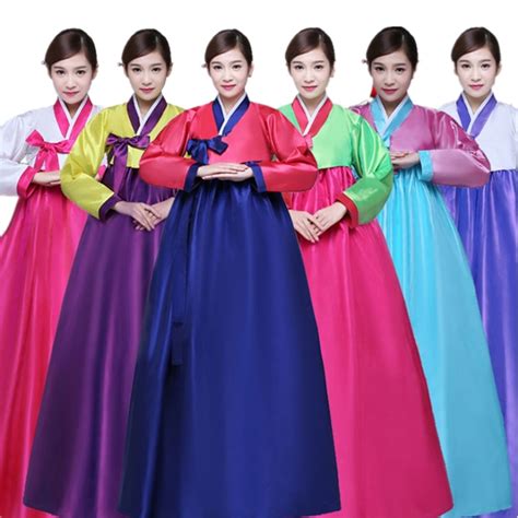 Traditional Korean Hanbok For Women Dress Royal Court Dance Performance