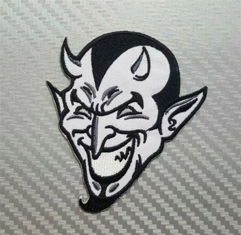 devil biker satan satanic demon evil badge 666 embroidered patch iron