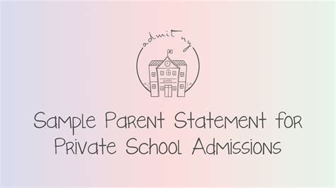sample parent statement  private school admissions admit ny