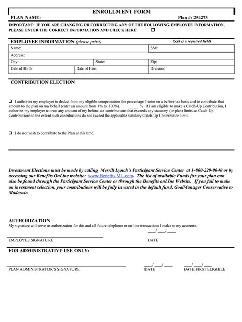 401k Enrollment Form Examples Fill Out And Sign Online Dochub