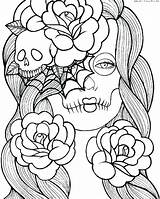 Coloring Pages Girly Sugar Printable Skull Colored Already Graffiti Multicultural Getdrawings Girl Color Colouring Getcolorings Print sketch template