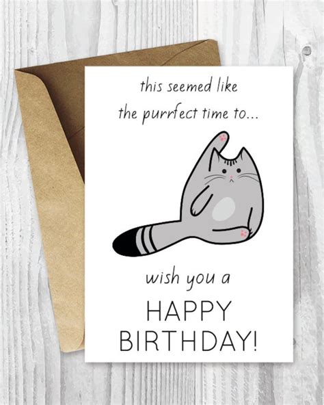 funny birthday cards printable birthday cards funny cat etsy