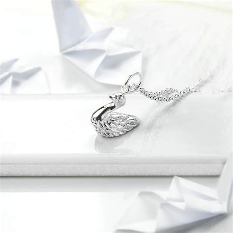 sterling silver swan necklace  martha jackson sterling silver