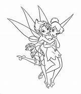 Pages Tinkerbell Coloring Friends Easy Getcolorings sketch template
