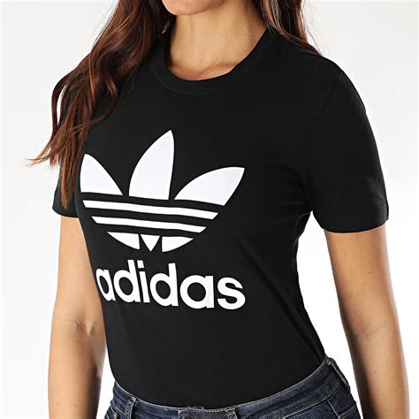 Adidas Originals Tee Shirt Femme Trefoil Fm3311 Noir