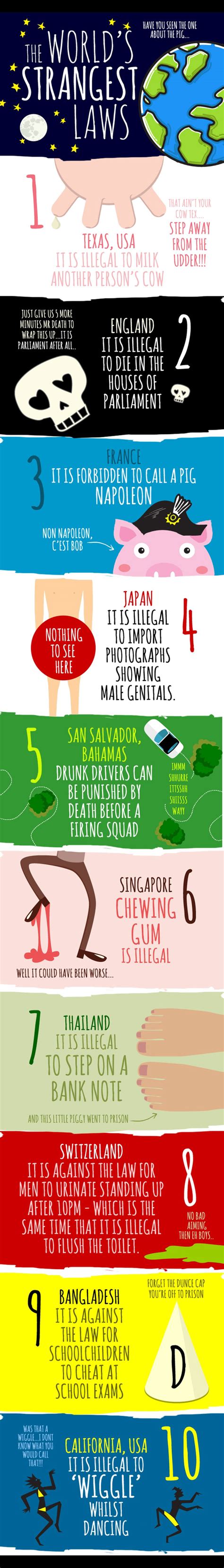 Weird Laws Around The World Infographics Mania