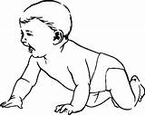 Crawling Baby Coloring Drawing Getdrawings 479px 66kb sketch template